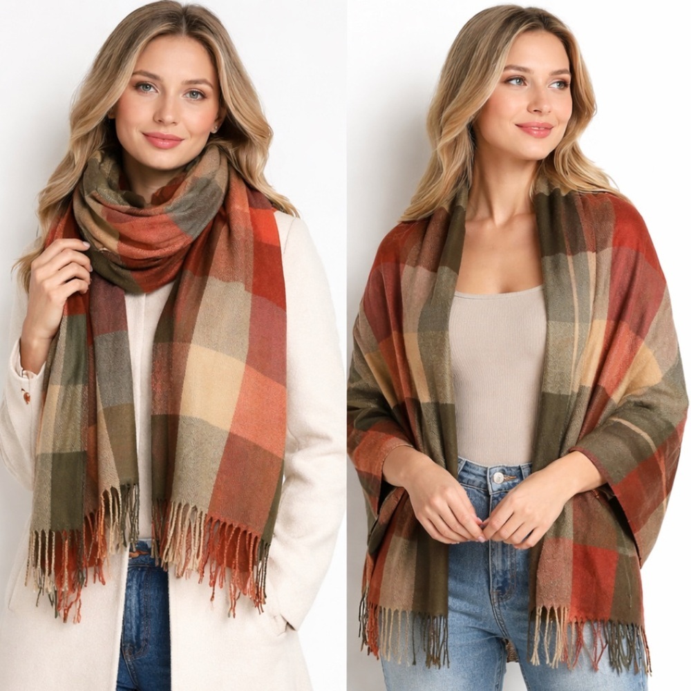NWT Plaid Magic Scarf/Shawl